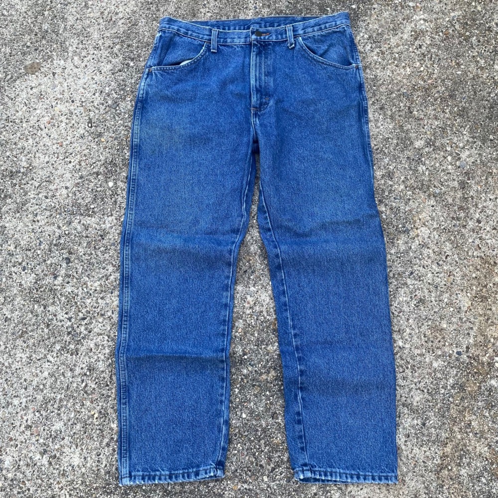Rustler Mens Regular Fit Straight Leg Denim Jeans Blue 3687619SW